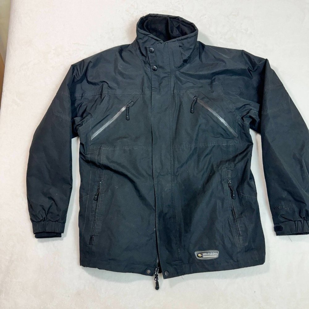 Wetskins Men's M Black Heavy Rain-Winter Jacket Waterproof Outerwear Coat